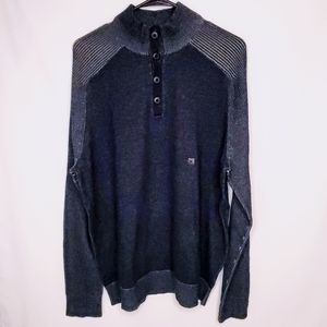 《 EXPRESS 》Mens Button Up Ribbed Collard Sweater